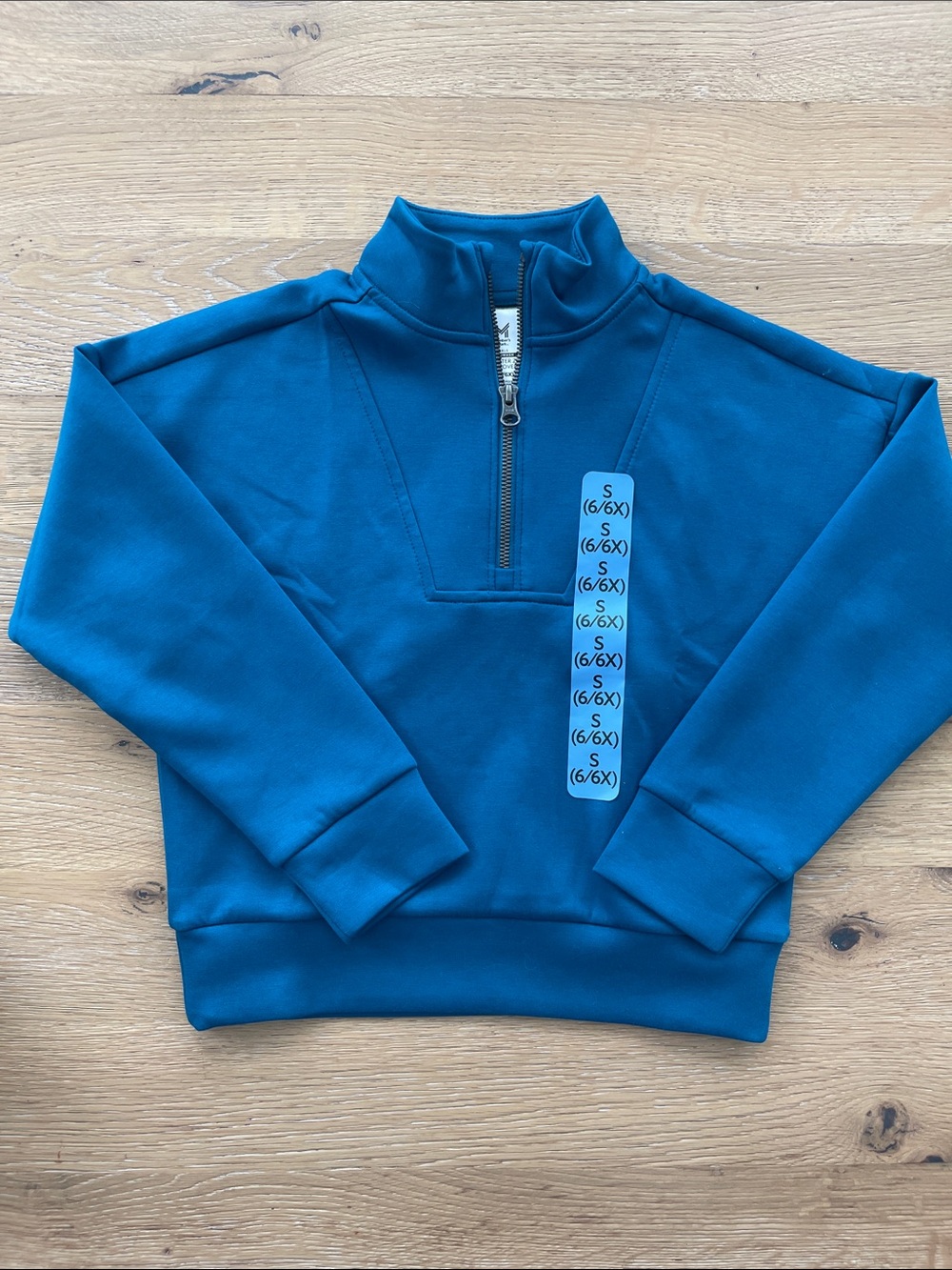 Members Only Teal‎ Blue Kids Half-Zip Sweatshirt